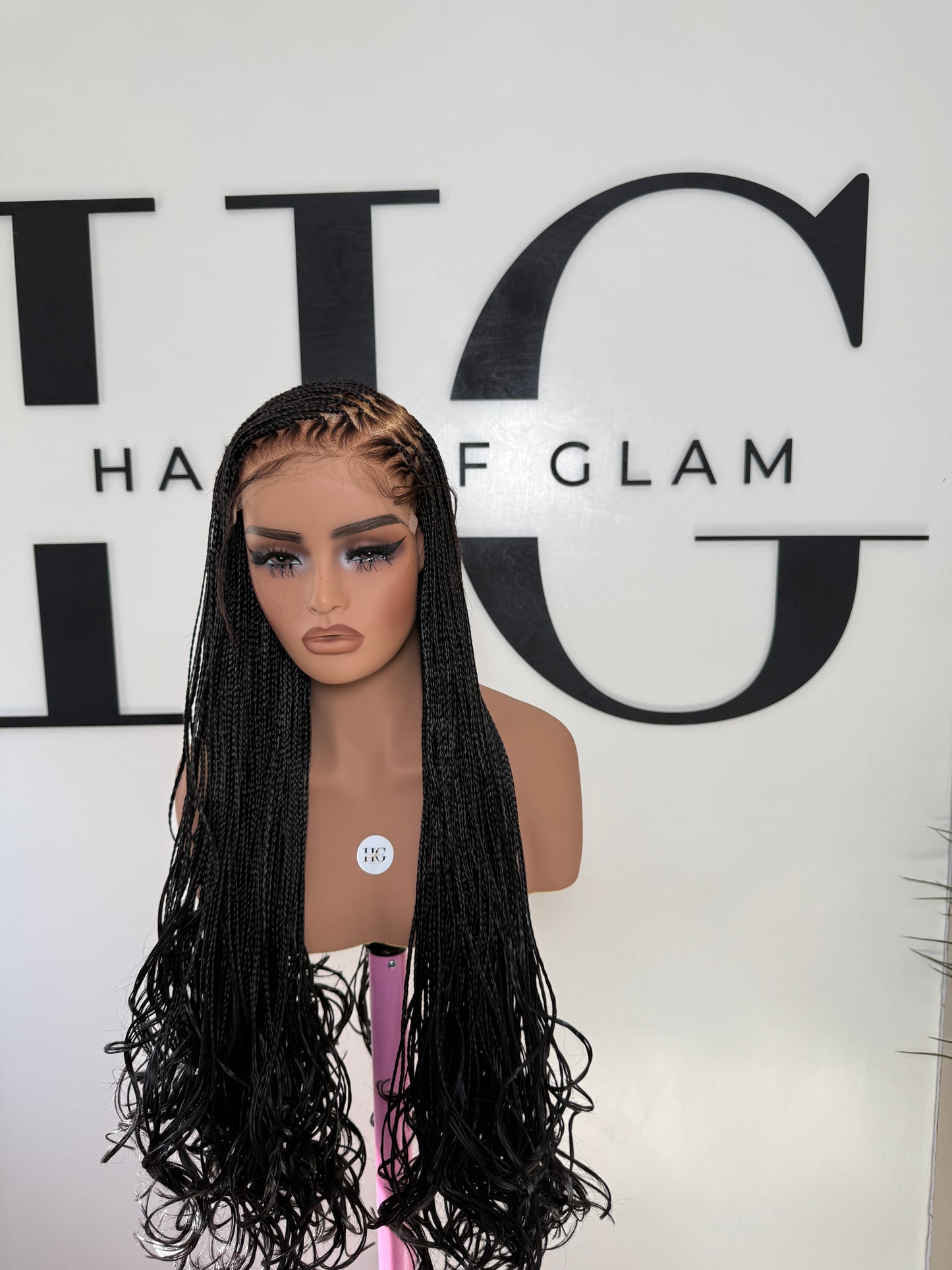 Signature C part French curl Braided Wig (Long length)