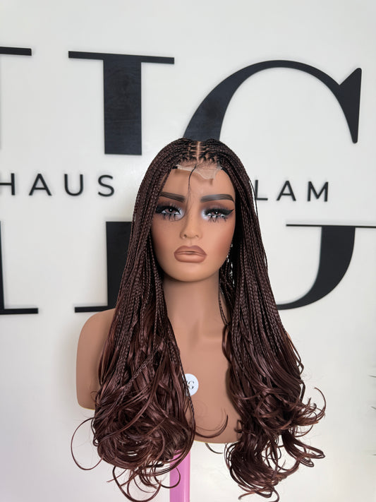 Chocolate brown French curl wig