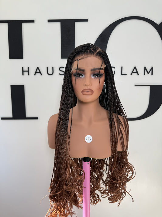 6x6 Ombre Brown French Curl wig