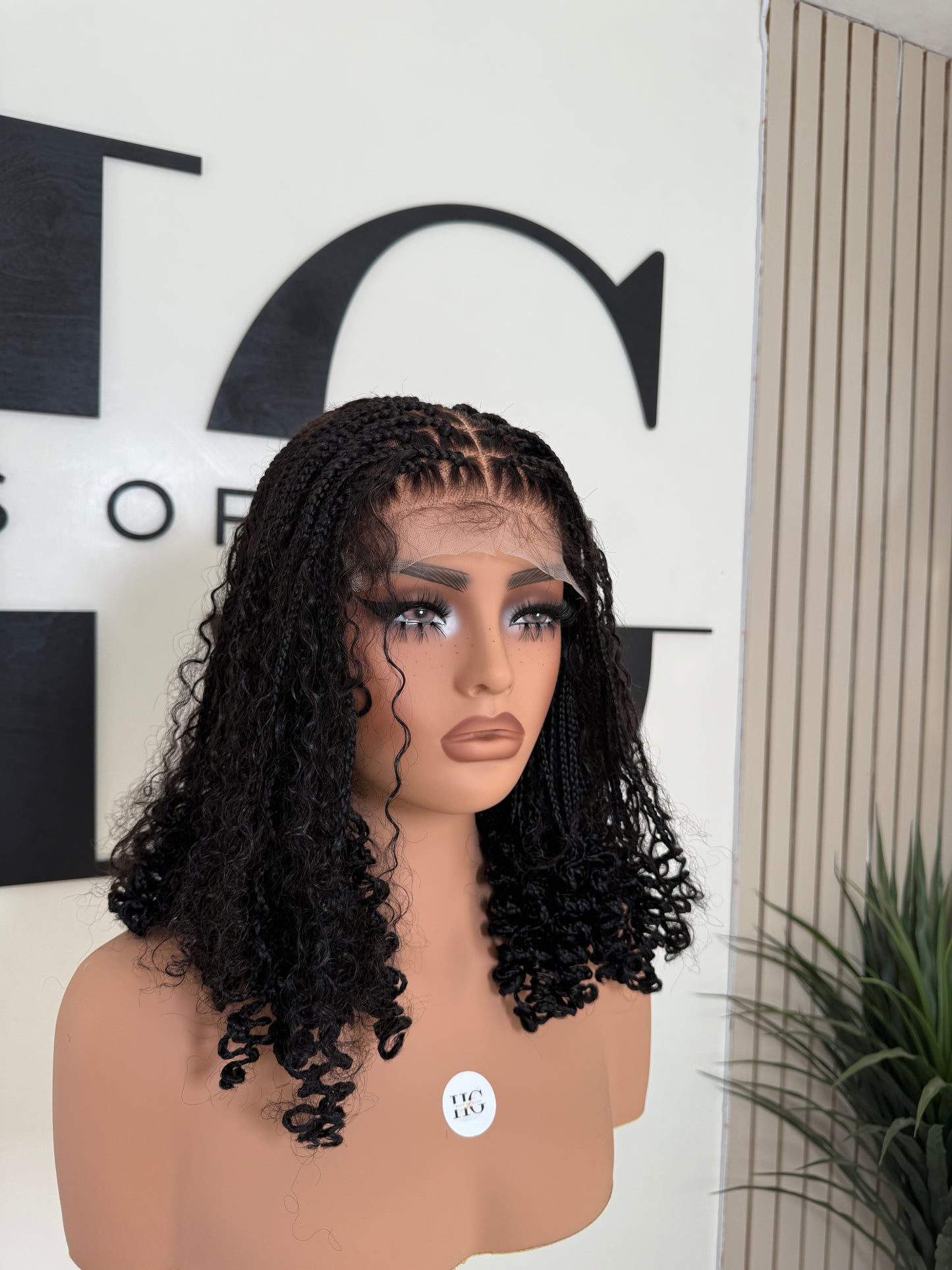 Perruque tressée noire bohème