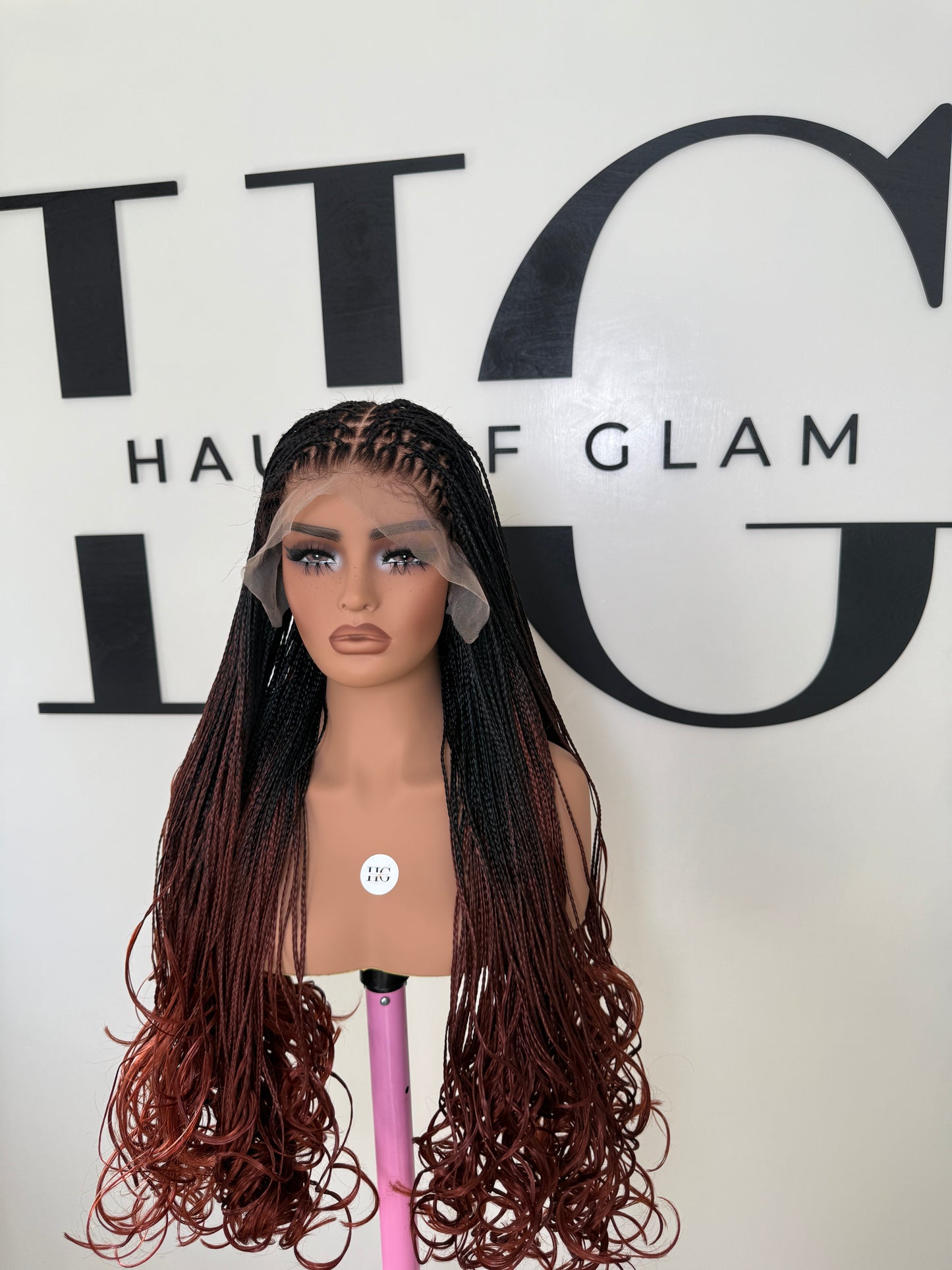 Ombre Red French curl wig