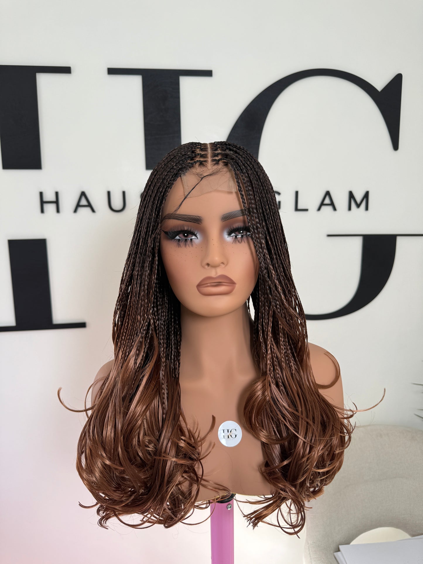 Ombre French curl braided wig