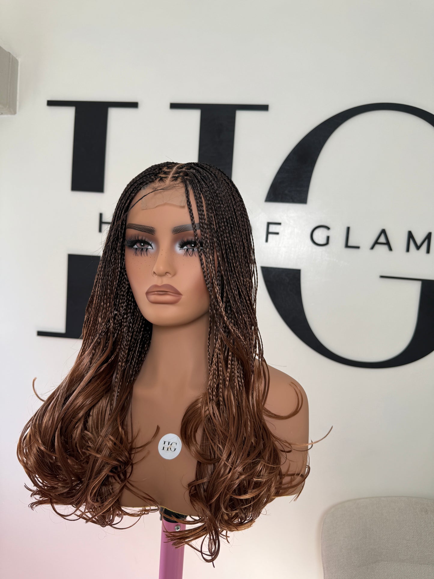 Ombre French curl braided wig