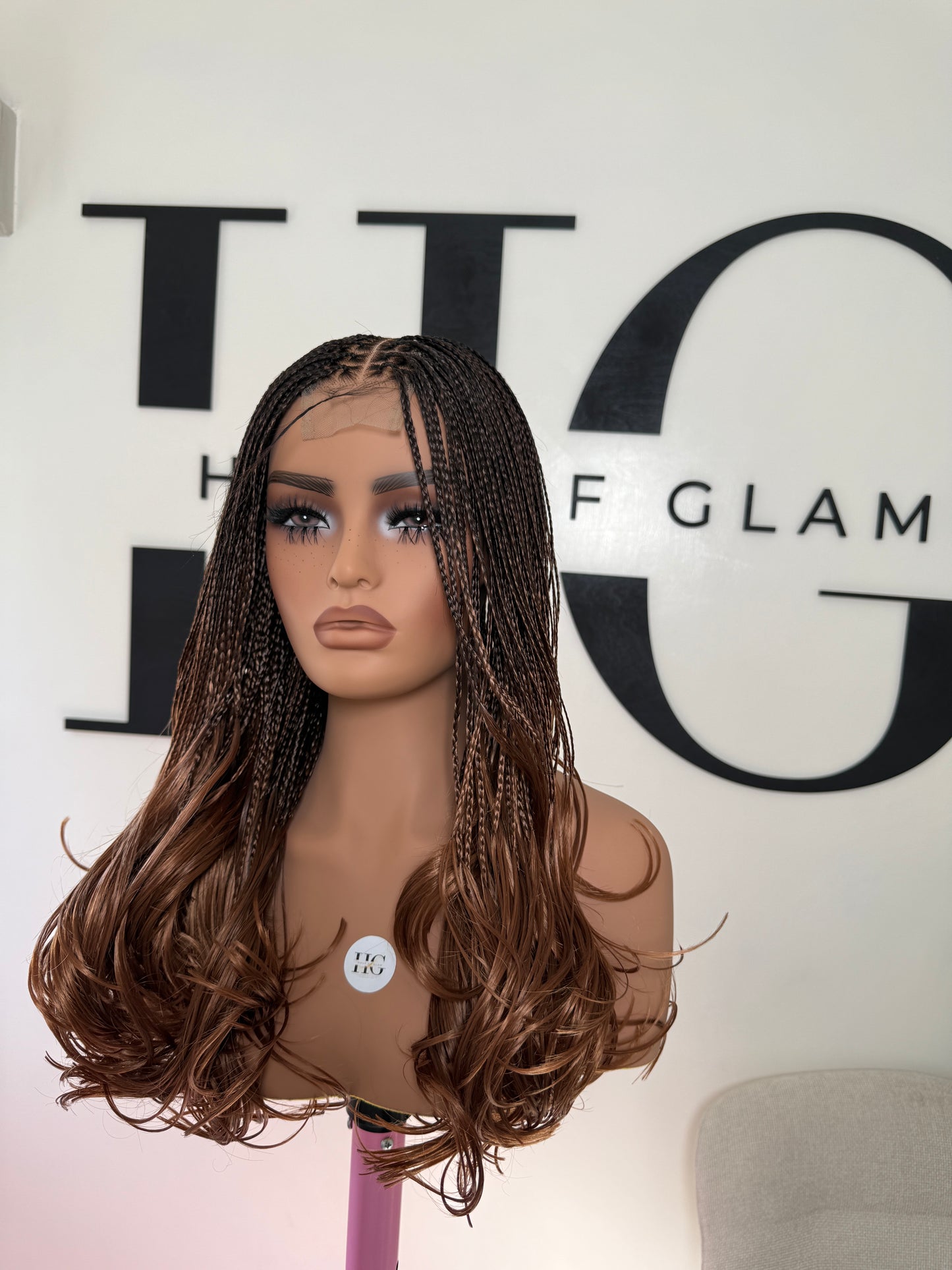 Ombre French curl braided wig