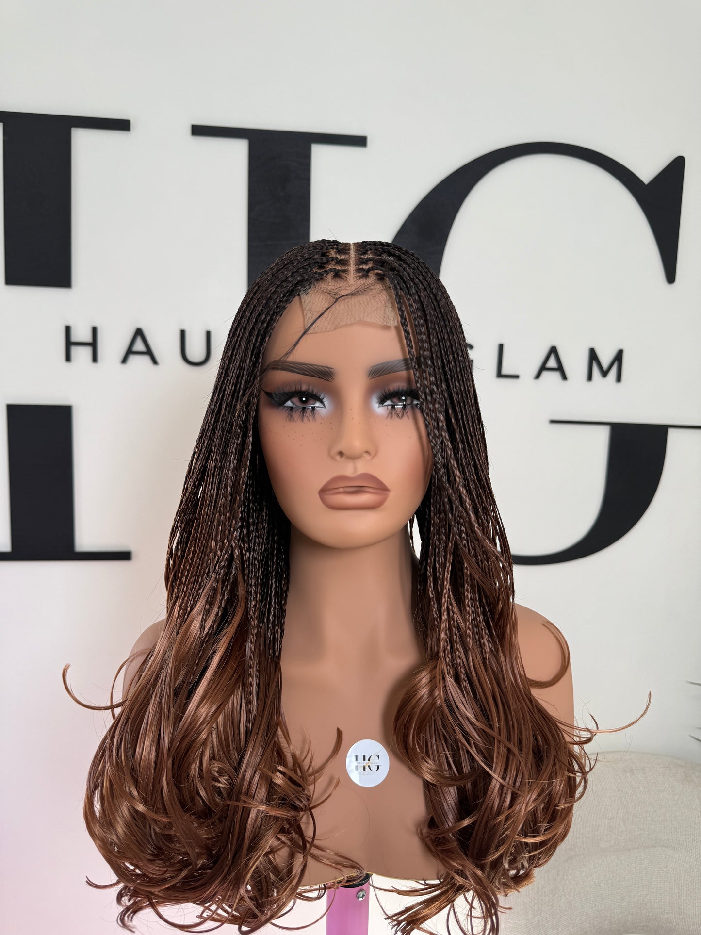 Ombre French curl braided wig