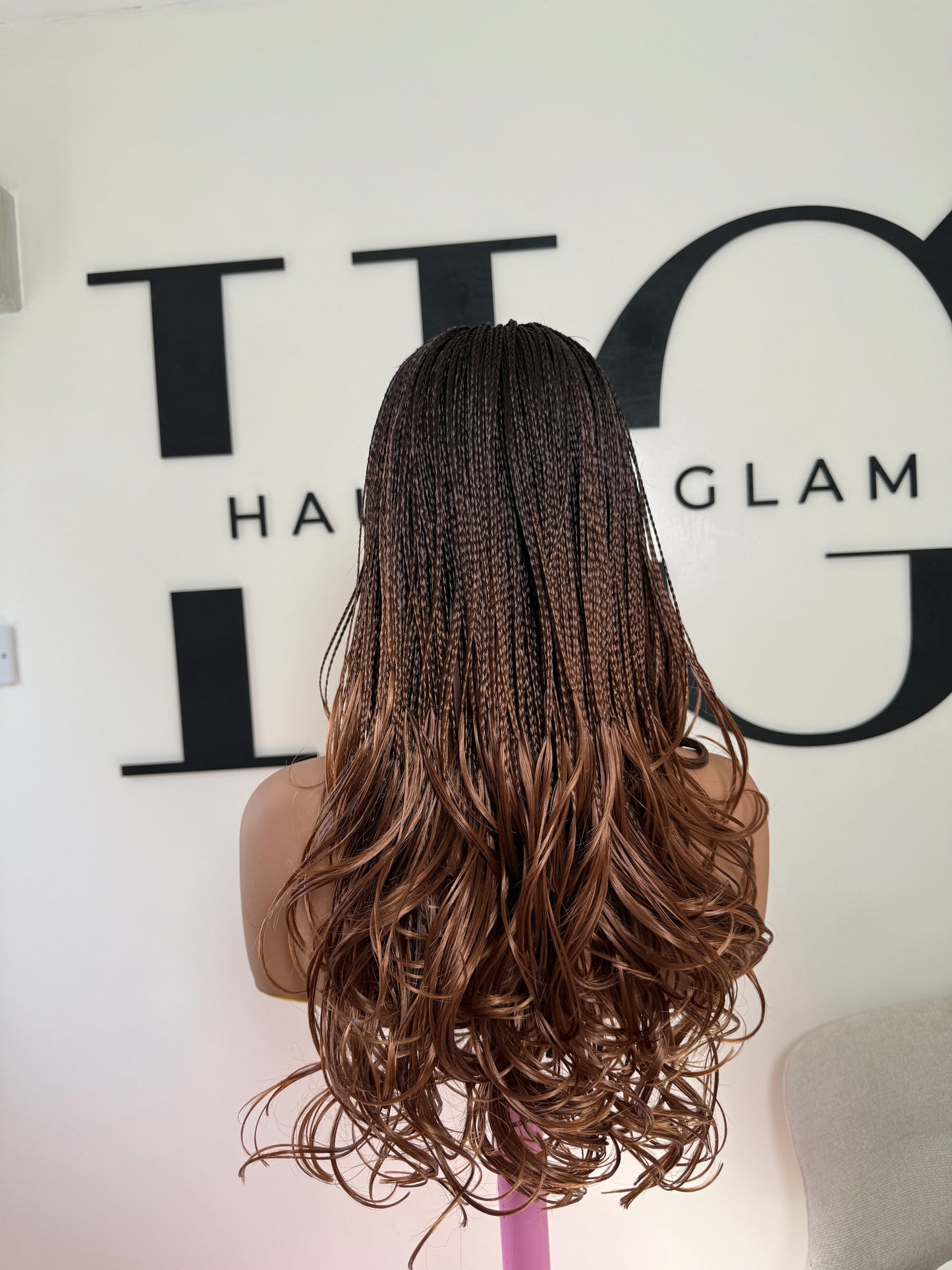 Ombre French curl braided wig