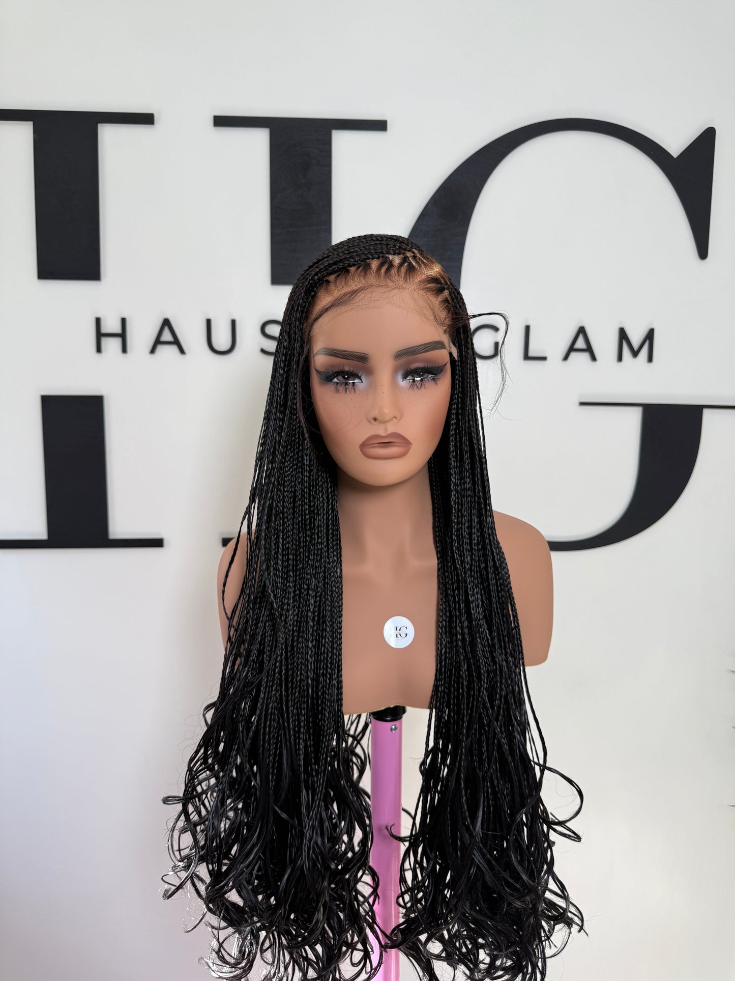 Signature C part French curl Braided Wig (Long length)