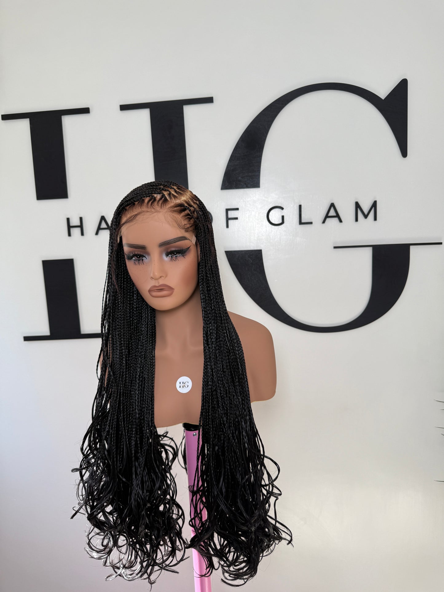 Signature C part French curl Braided Wig (Long length)
