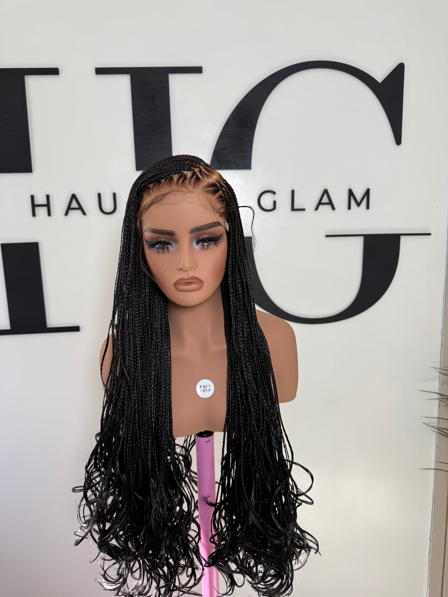 Signature C part French curl Braided Wig (Long length)