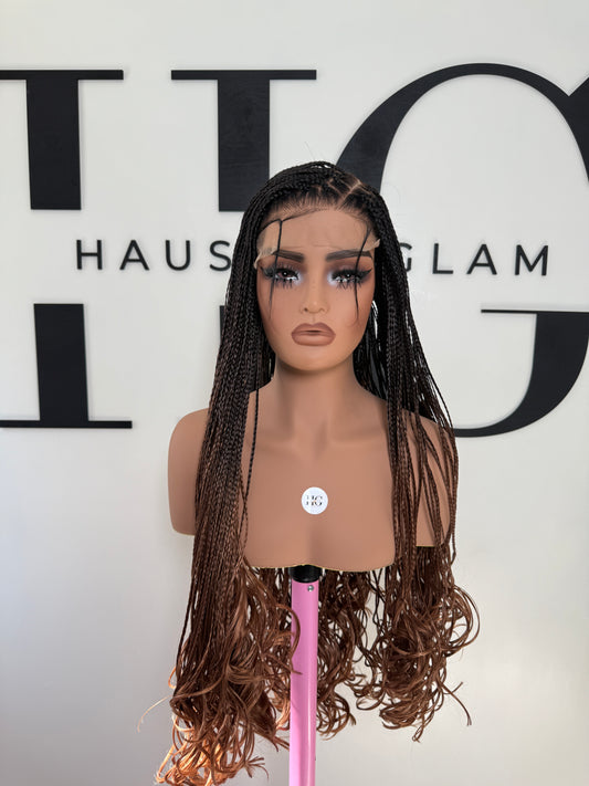 6x6 Ombre Brown French Curl wig