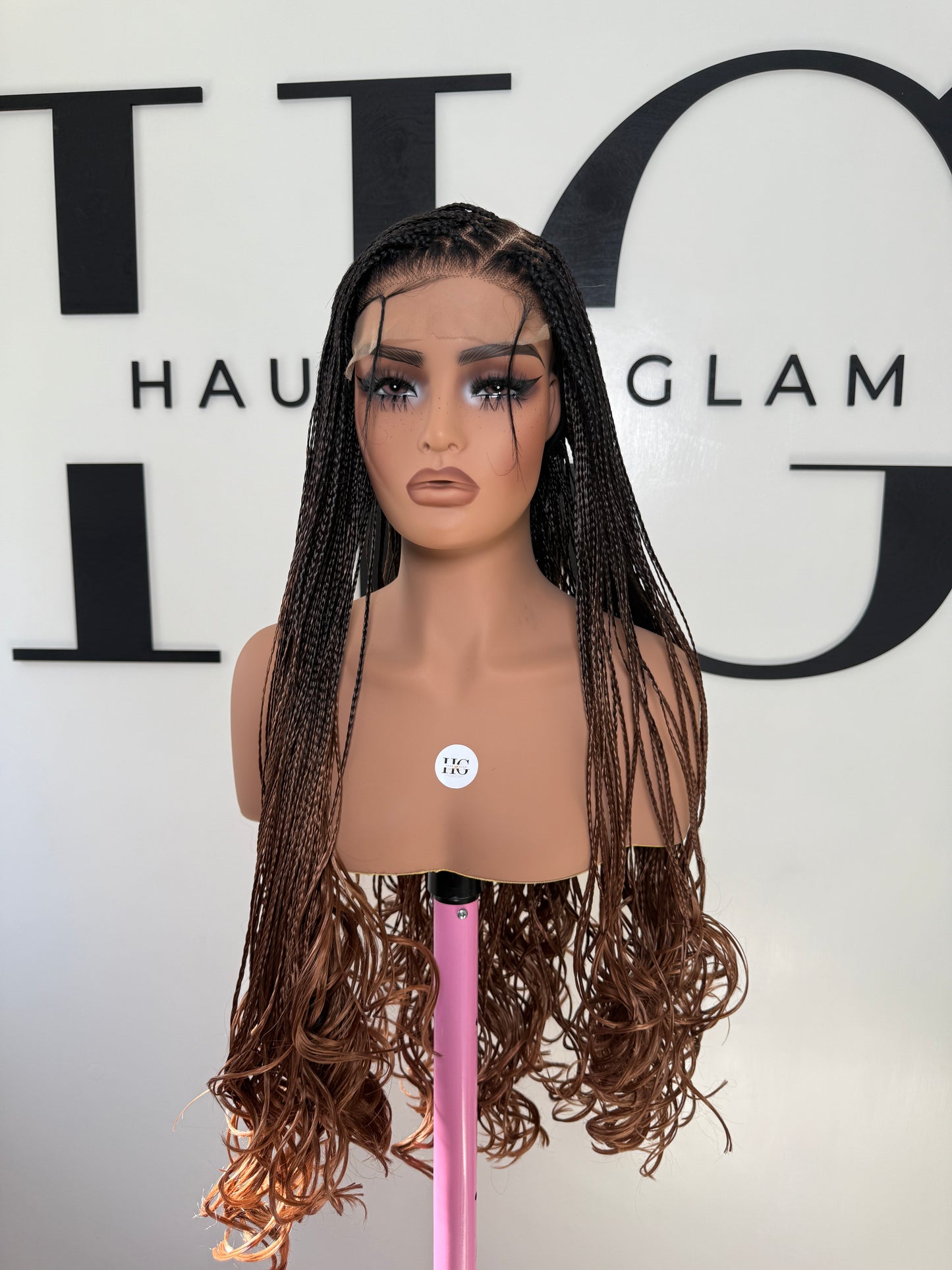 6x6 Ombre Brown French Curl wig