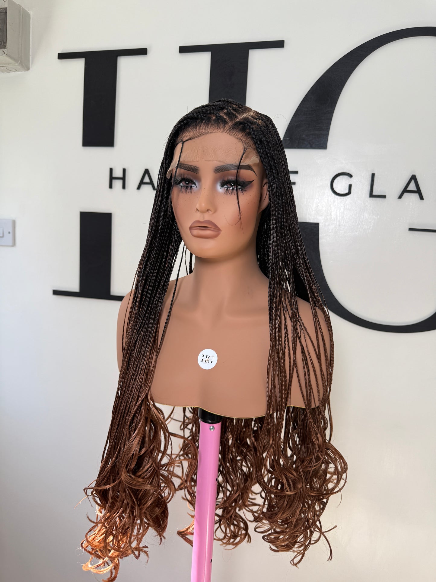6x6 Ombre Brown French Curl wig