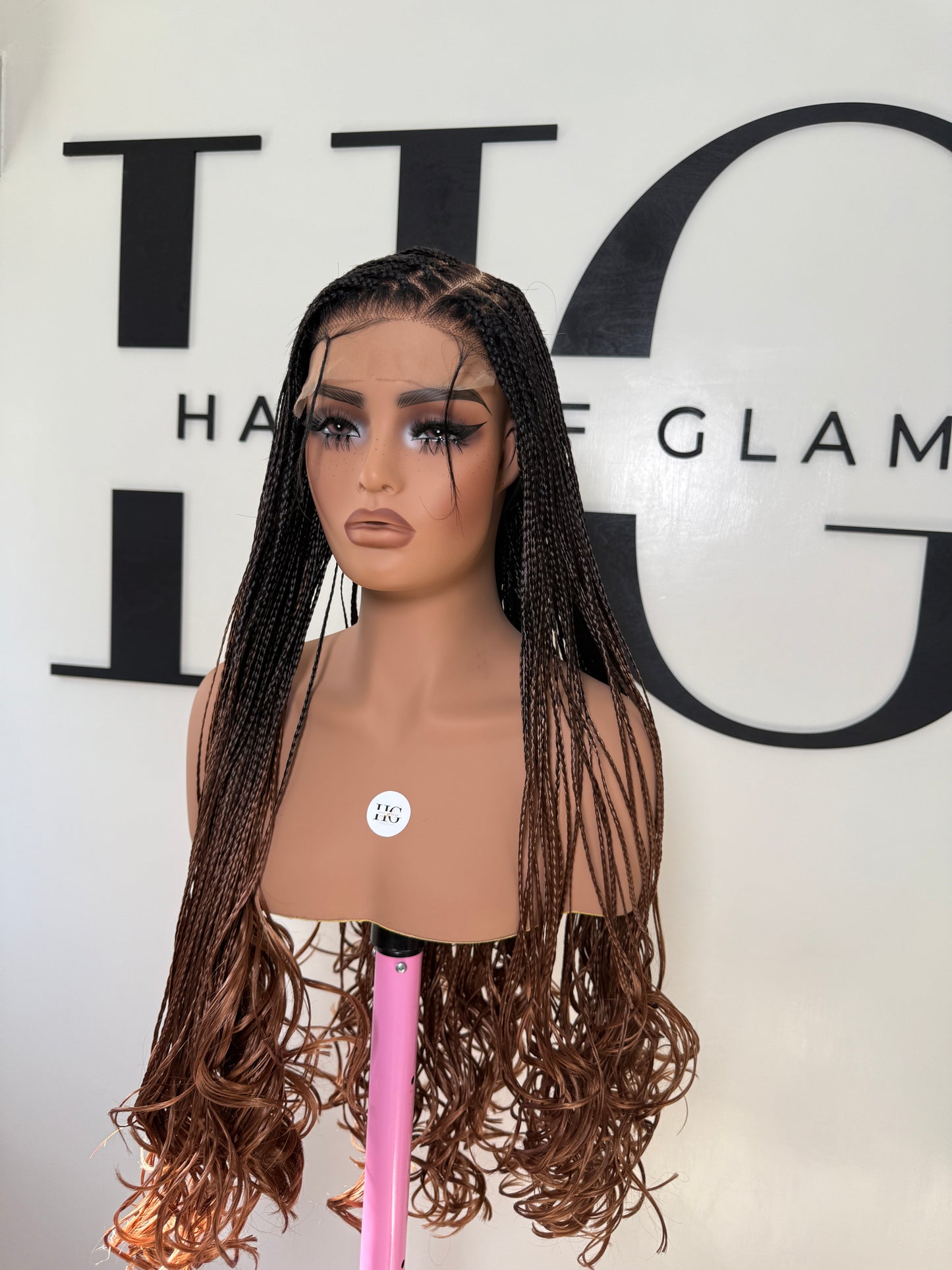 6x6 Ombre Brown French Curl wig