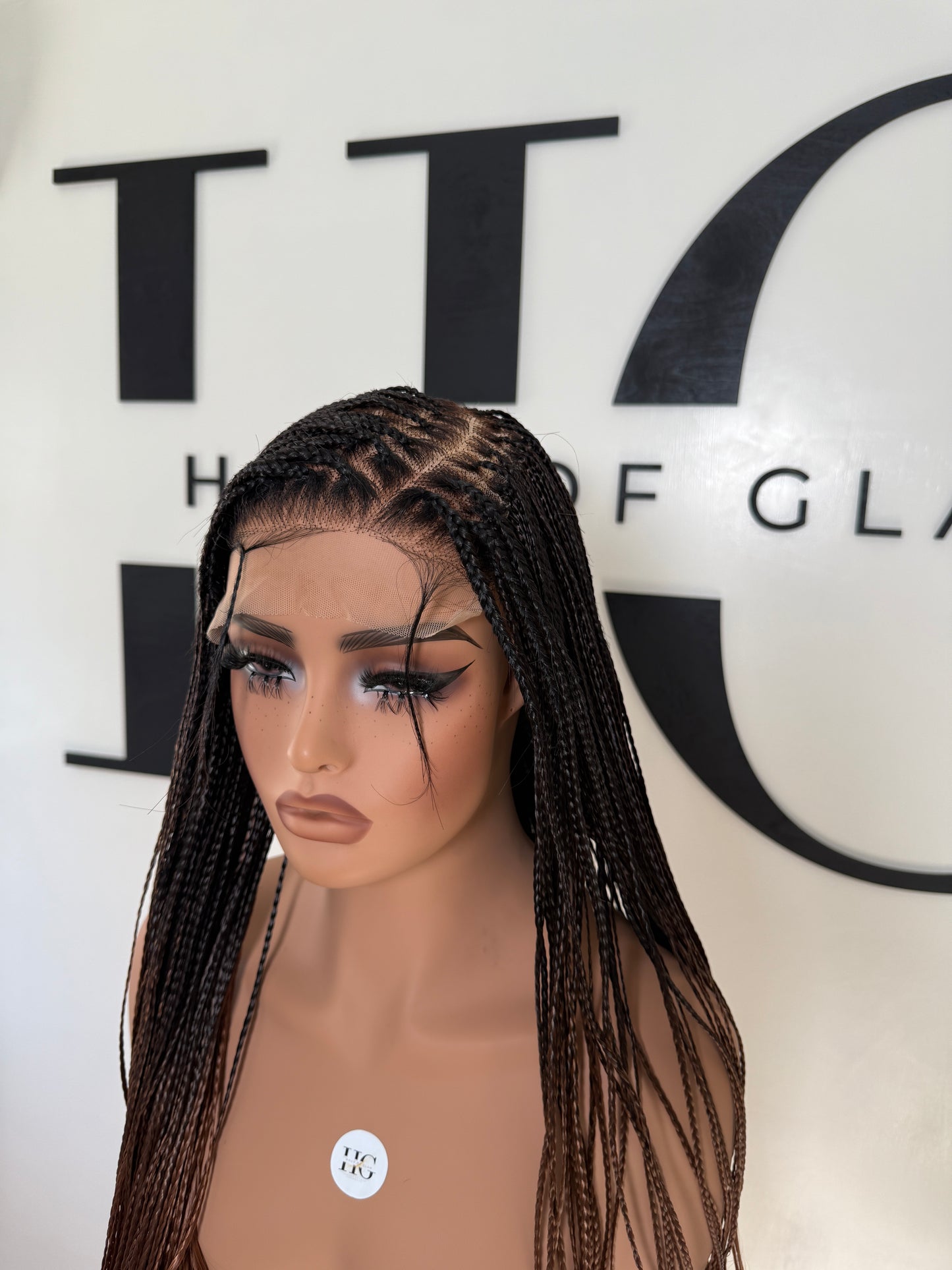 6x6 Ombre Brown French Curl wig