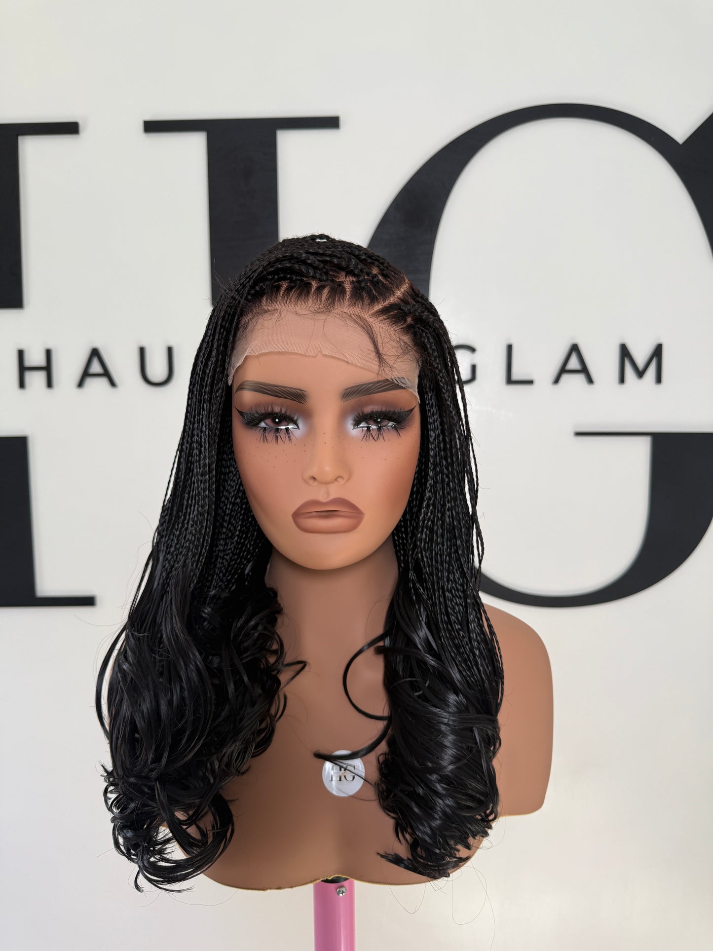 Signature C part French curl Braided Wig (medium Length)